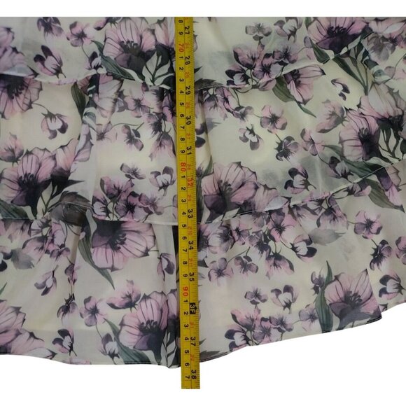 Iena For Mac Duggal Floral Long Sleeve Tiered Dress Size 4 Sheer Ruffle Elegant. - Picture 8 of 8